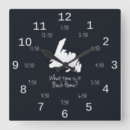 Hemtid - EST-utgåva Fyrkantig Klocka