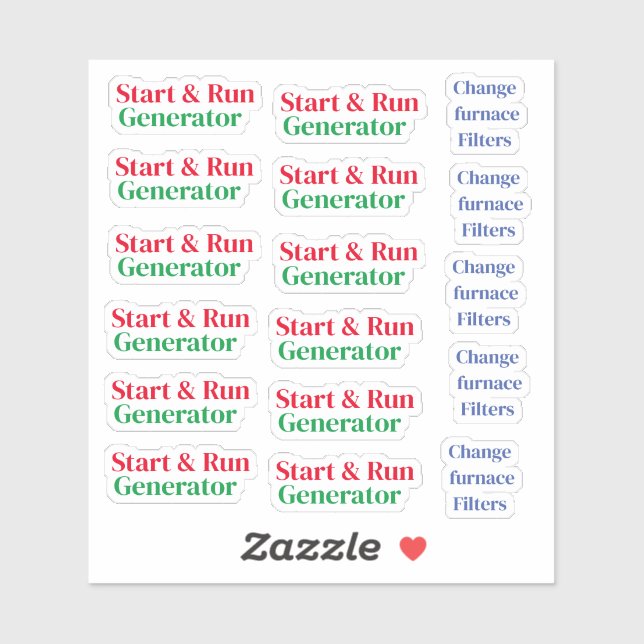 hemunderhåll klistermärken (Ark)