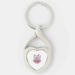 Hemvårdssjuksköterska Rosa Stetoskop Skjorta Desig Twisted Heart Silverfärgad Nyckelring