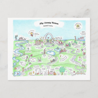 Hemvykort för flygresa vykort