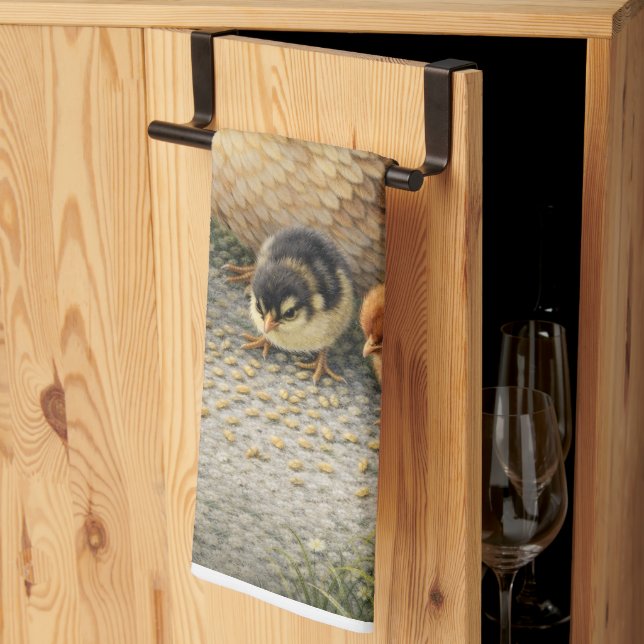 Hen and Chicks Farm Kitchen Towel Kökshandduk (Thirds Fold)