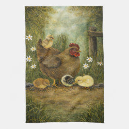 Hen and Chicks Farm Kitchen Towel Kökshandduk