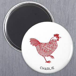 Hen Chicken Personlig Magnet