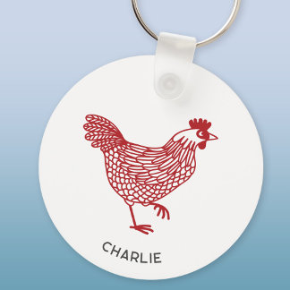 Hen Chicken Personlig Nyckelring