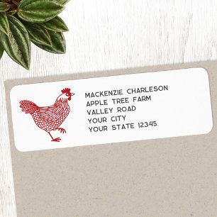 Hen Chicken Personlig Returadress Etikett