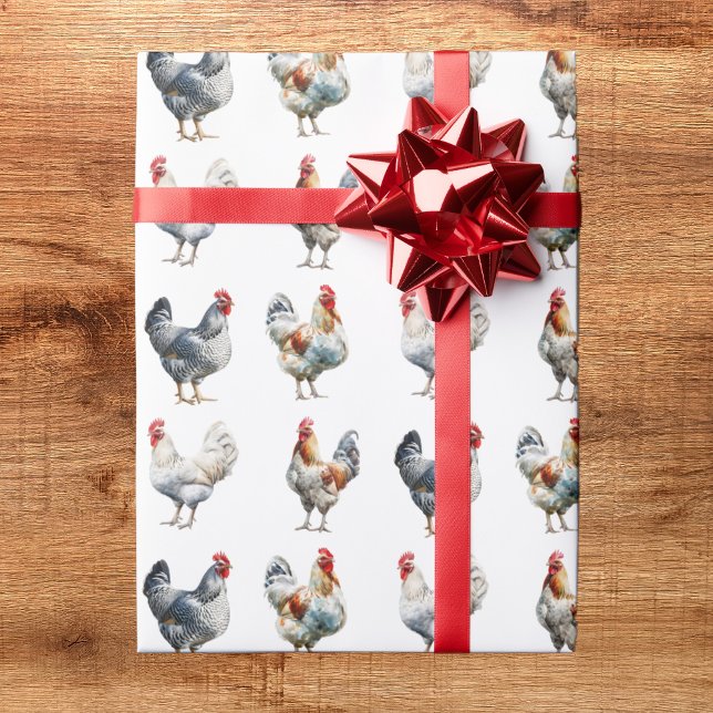 Hen Chicken Wrapping Papper Presentpapper (Skapare uppladdad)