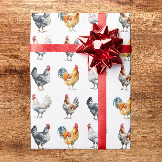 Hen Chicken Wrapping Papper Presentpapper (Skapare uppladdad)