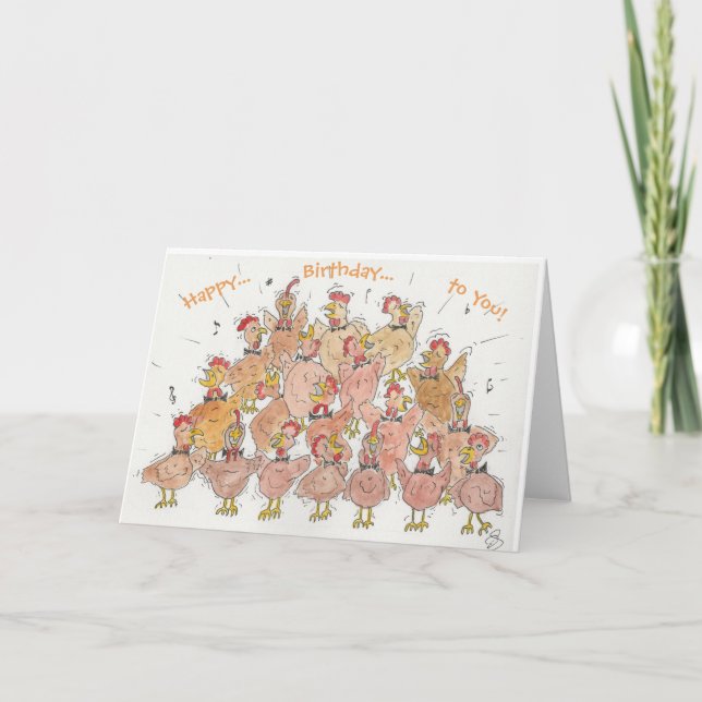 Hen Choir Grattis på födelsedagen Kort (Framsida)
