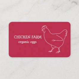 Hen Farmer Eggs Chicken Magenta Visitkort