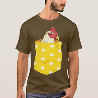Hen Farming Farm Animal Farmer Cute Pocket Chicken T Shirt