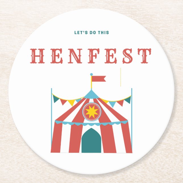 Hen Fest Pappersunderlägg Underlägg Papper Rund (Framsidan)