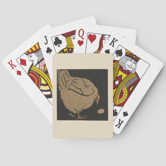 Hen - Illustration av kvadratiska djur Spel Kort (Baksidan)
