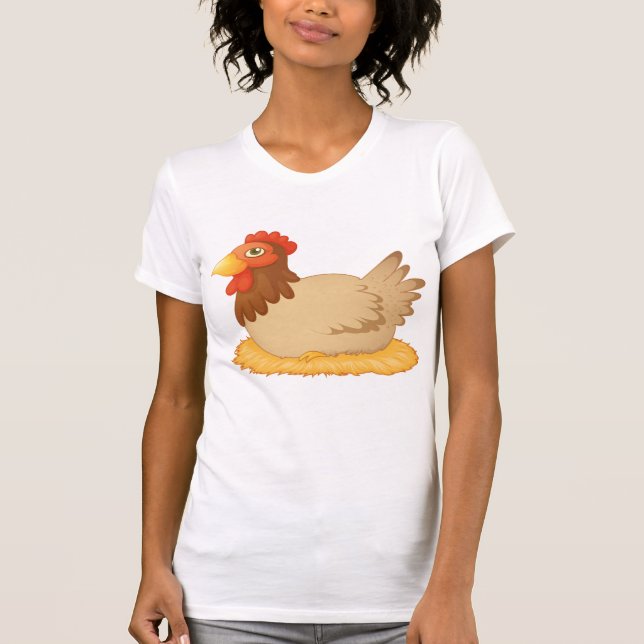 Hen Lay on Eggs Womens T-Shirt (Framsida)