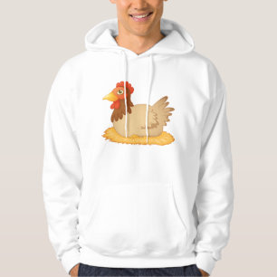 Hen Lutning on Eggs Manar Hoodie