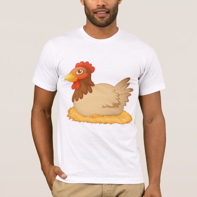 Hen Lutning på Eggs Manar T-Shirt (Framsida)