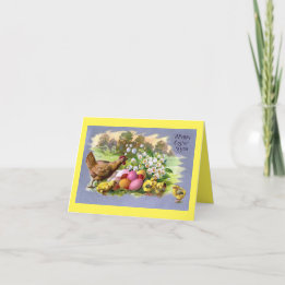 Hen med Helgdag för Chickar Helgkort