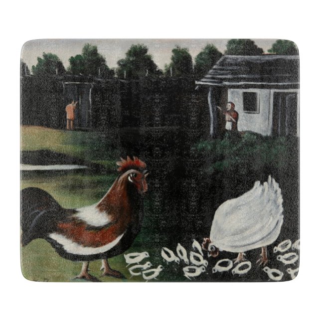 Hen med sina Chickar i ett landsbygdslandskap (Framsidan)