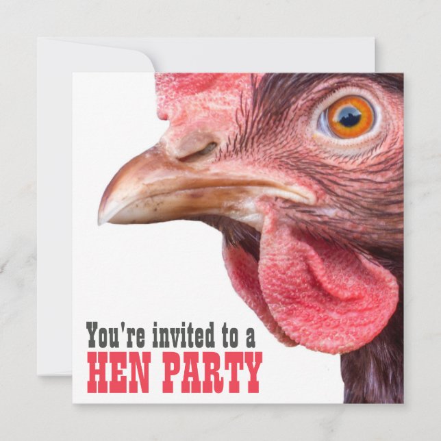 Hen Night Dam Bachelorette Party Big Chicken Inbjudningar (Framsida)
