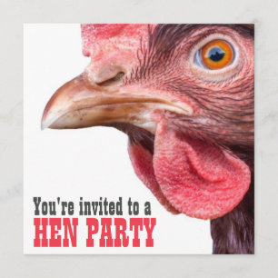 Hen Night Dam Bachelorette Party Big Chicken Inbjudningar