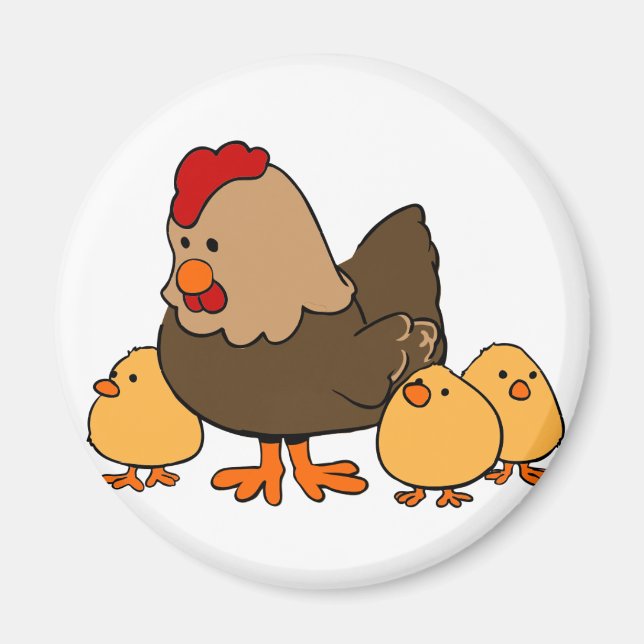 Hen och Chickar Magnet (Framsidan)