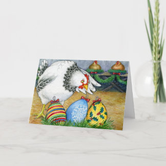Hen och hennes julägg helgkort