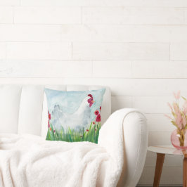 Hen och Poppies Farmhouse Kudde
