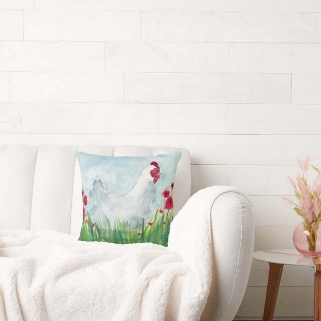 Hen och Poppies Farmhouse Kudde (Soffa)