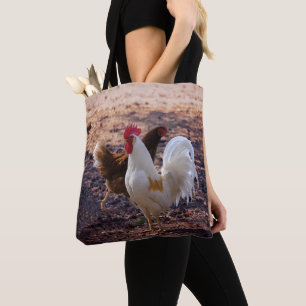 Hen och Tupp Rustic Farmhouse Tygkasse