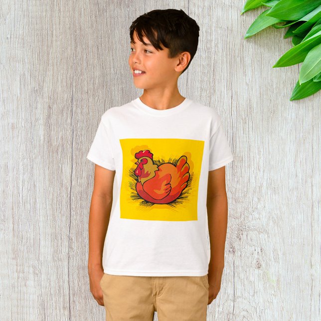 Hen on Nest Bright Farmyard Chicken T Shirt (Skapare uppladdad)