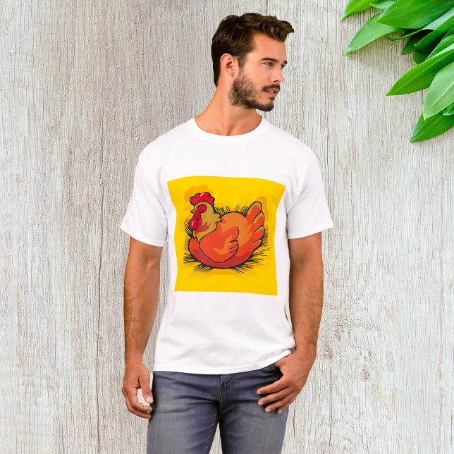 Hen on Nest Bright Farmyard Chicken T Shirt (Skapare uppladdad)
