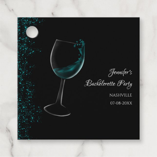 Hen party blue Mocktail bachelorette Party gnistra Gåvor Etiketter (Framsida)