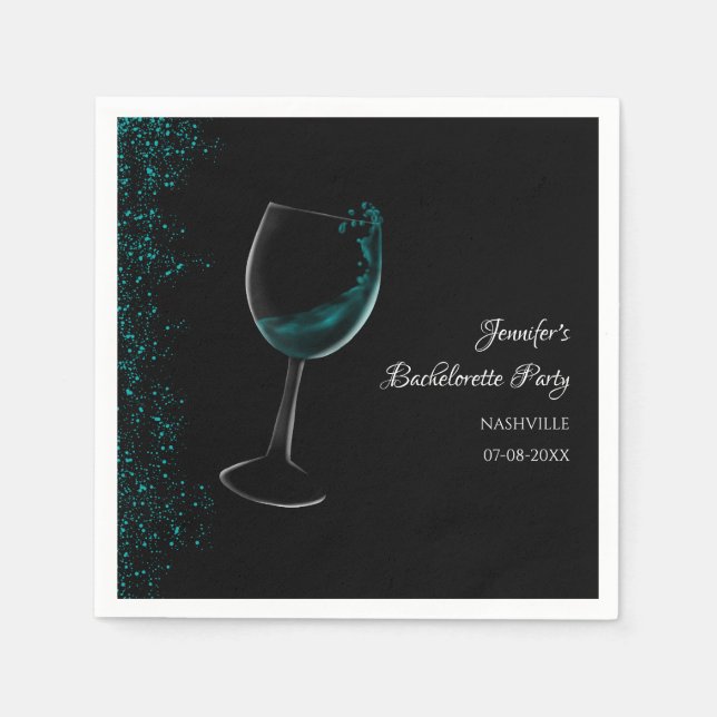Hen party blue Mocktail bachelorette Party Pappersservett (Framsidan)