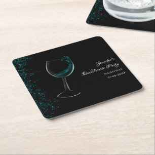 Hen party blue Mocktail bachelorette Party Underlägg Papper Kvadrat