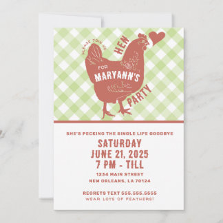 Hen Party Chicken Bachelorette-inbjudan Inbjudningar