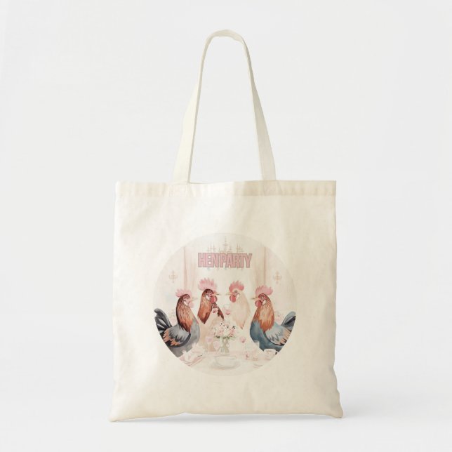 Hen Party Design | Rosa flickiga Hen Bröllopsfest Tygkasse (Framsidan)
