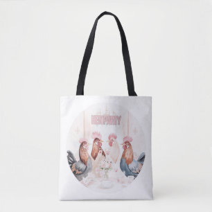 Hen Party Design Rosa flickiga höns möhippa Tygkasse