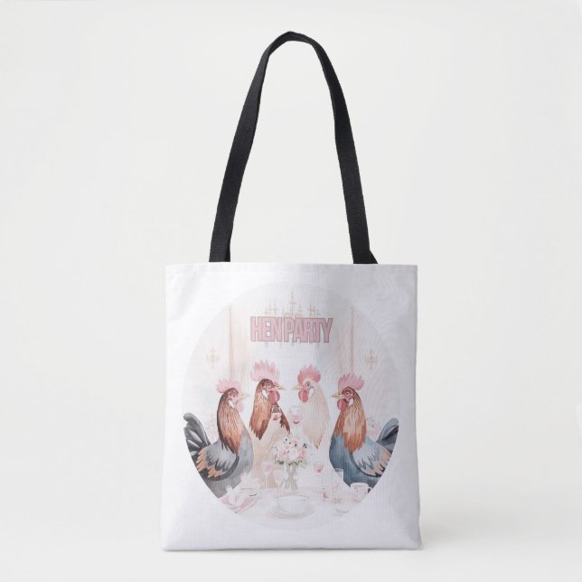 Hen Party Design | Rosa flickiga höns möhippa Tygkasse (Framsida)