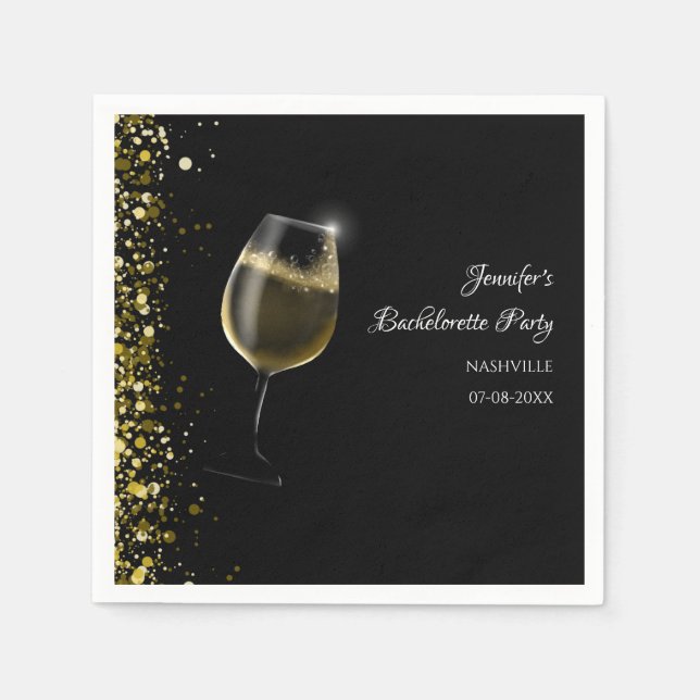 Hen party guld Mocktail bachelorette Party Napkins Pappersservett (Framsidan)