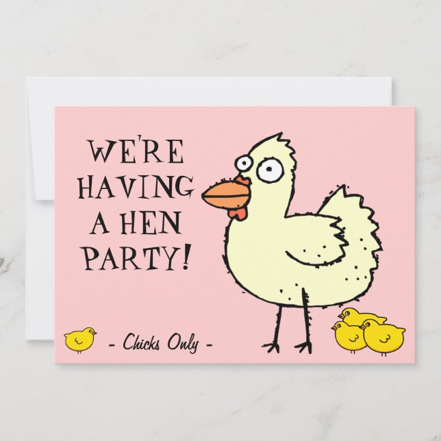 Hen Party! Inbjudan Chickar till bachelorettpartie (Framsida)