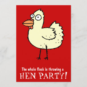 Hen Party! White Hen Bachelorette Party Inbjudan