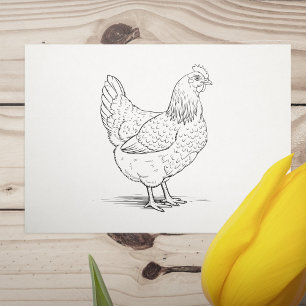 Hen Rubber Frimärke Stämpel