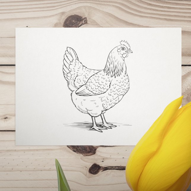 Hen Rubber Frimärke Stämpel (Hen Rubber Stamp)