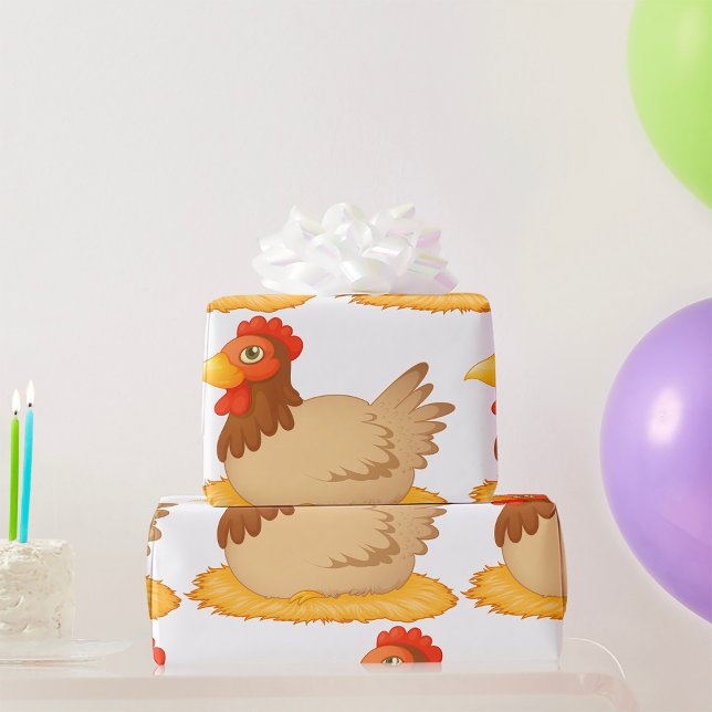 Hen Sitta om Nest Cute Farm Animal Presentpapper (Skapare uppladdad)