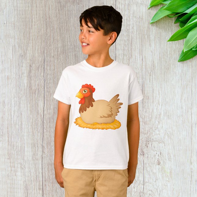Hen Sitta om Nest Cute Farm Animal T Shirt (Skapare uppladdad)