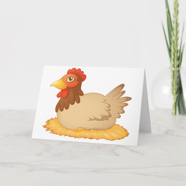 Hen som lägger ut på äggköttsbetyg kort (Framsida)
