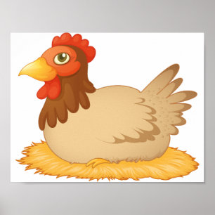 Hen som Poster i ett bo