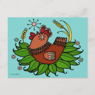Hen Ukrainska folkArt Vykort
