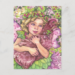 Henbit Fairy huggen hönskyckling Vykort