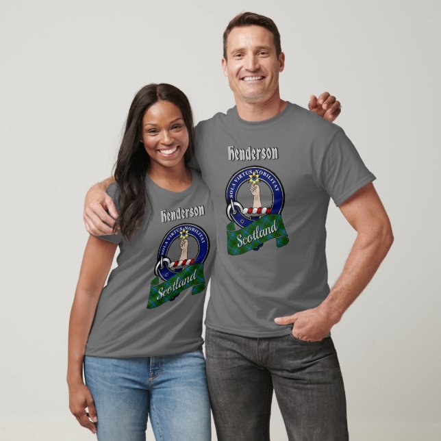 Henderson Clan-märke & Tartan T Shirt (Unisex)