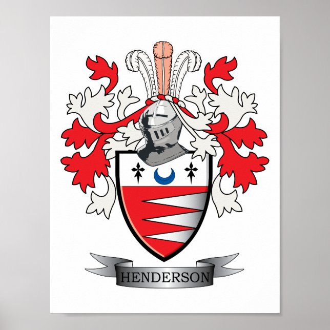 Henderson Family Crest Jackar av Arm Poster (Framsidan)